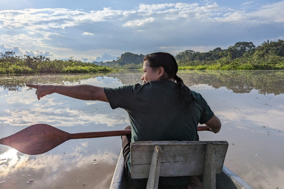 Indigenous guide in the Amazon.