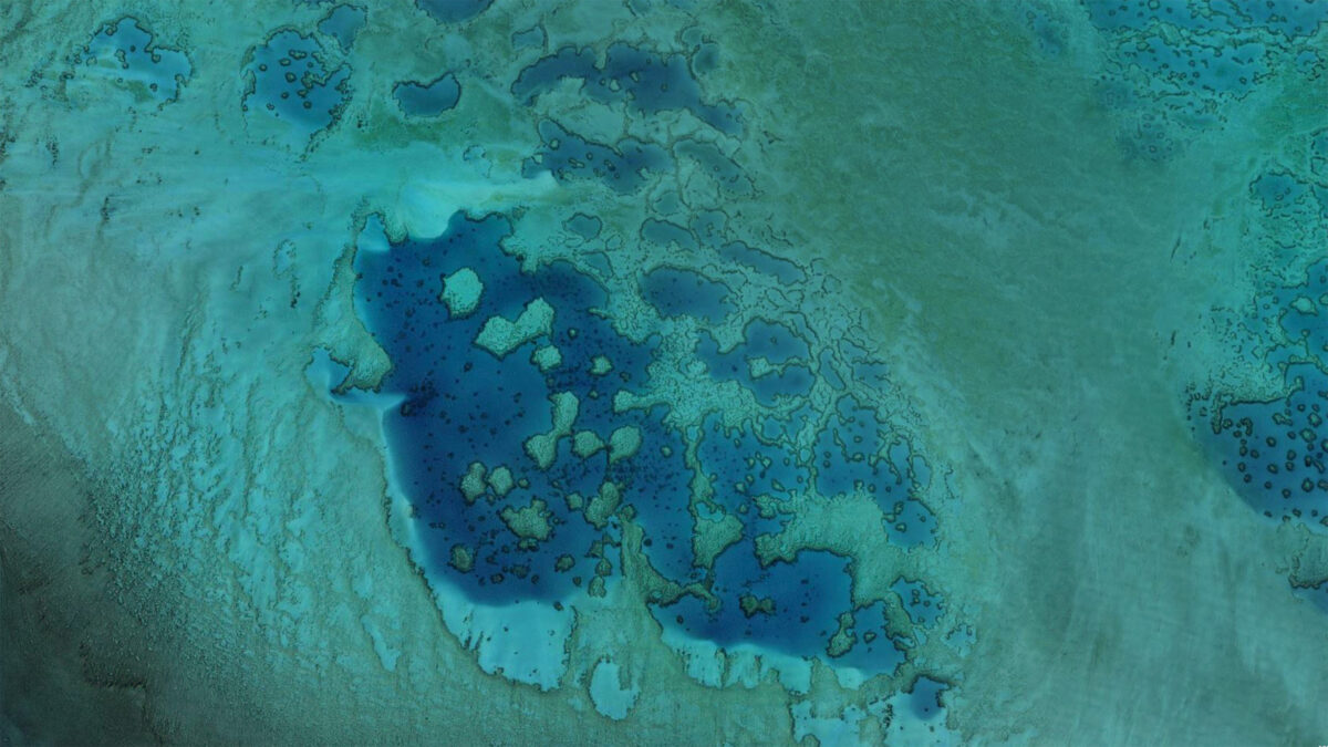 NASA satellite image of a portion of the Great Barrier Reef