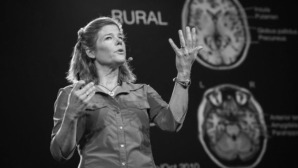 Tierney Thys speaking at TED. Courtesy of TED